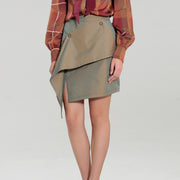 Jupe droite à panneau frontal détachable