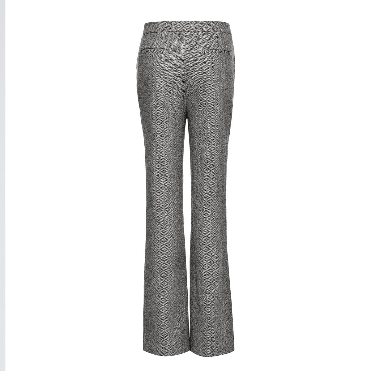 Pantalon droit laine chinée