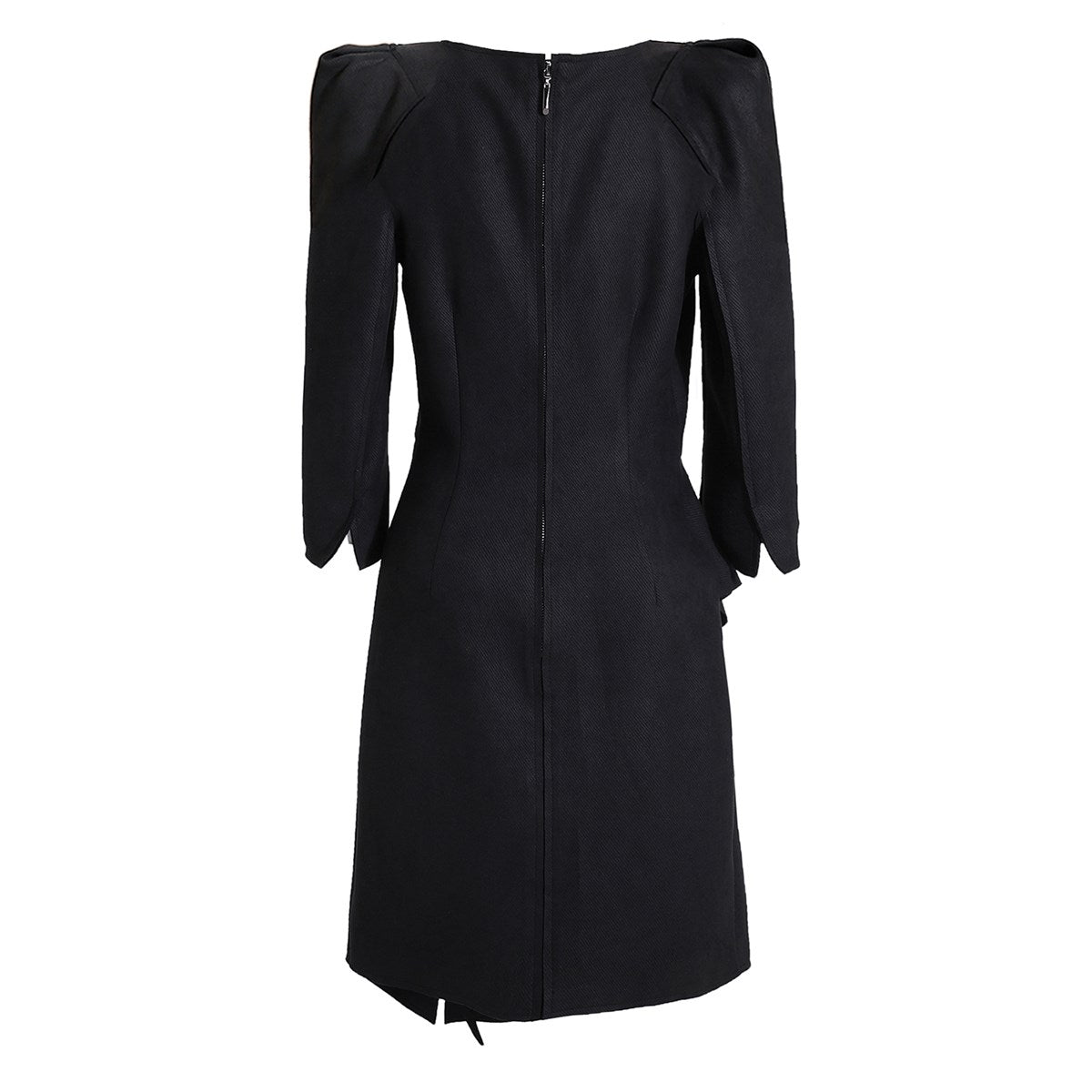 Robe structure ajustée à volant frontal en suédine stretch