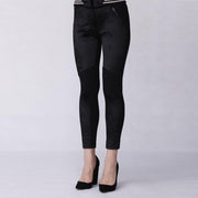 Pantalon slim jersey gainant et empiècement faux crin