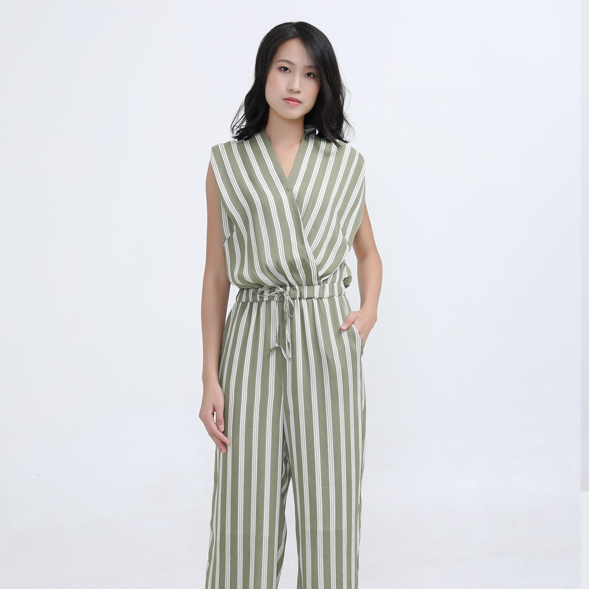 Combinaison longue à rayures