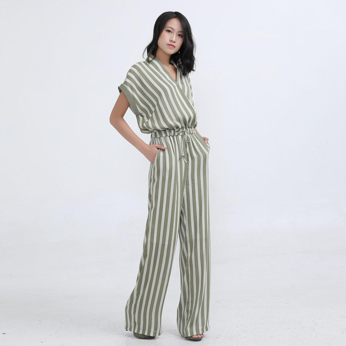 Combinaison longue à rayures