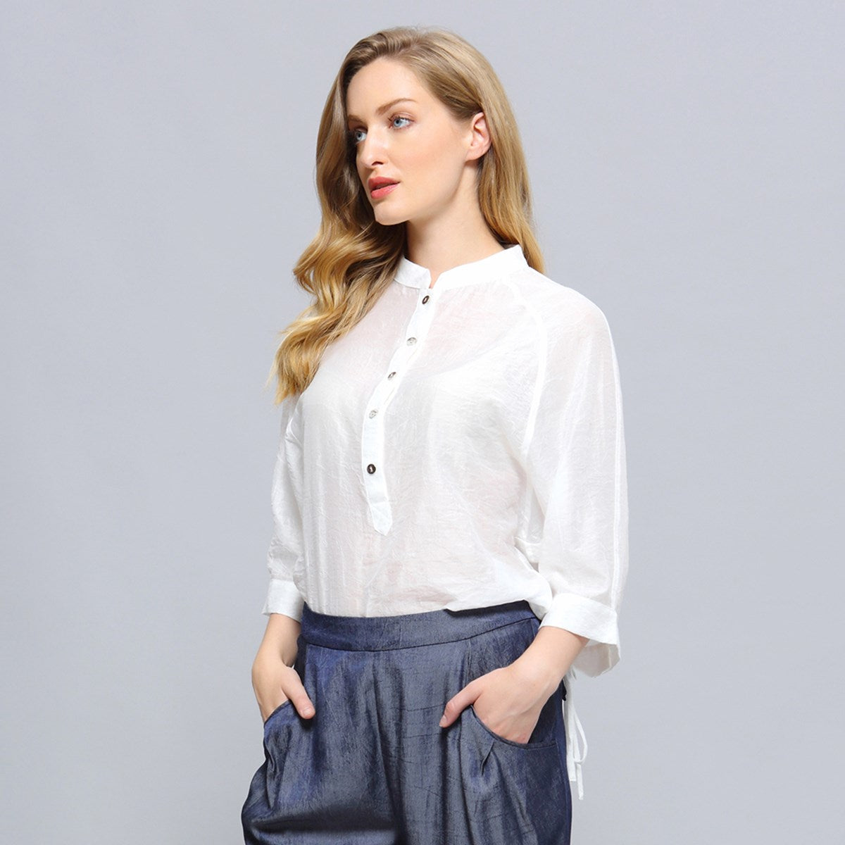 Chemise légère à manches chauve-souris