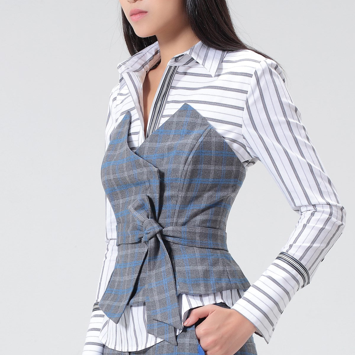 Chemise ajustée à rayures