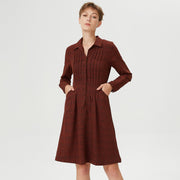 Robe-chemise à 'plis religieuse' au buste  et imprimé liberty micro