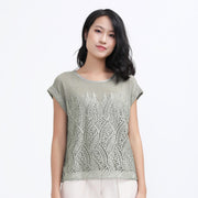 T-shirt à dentelle et tulle