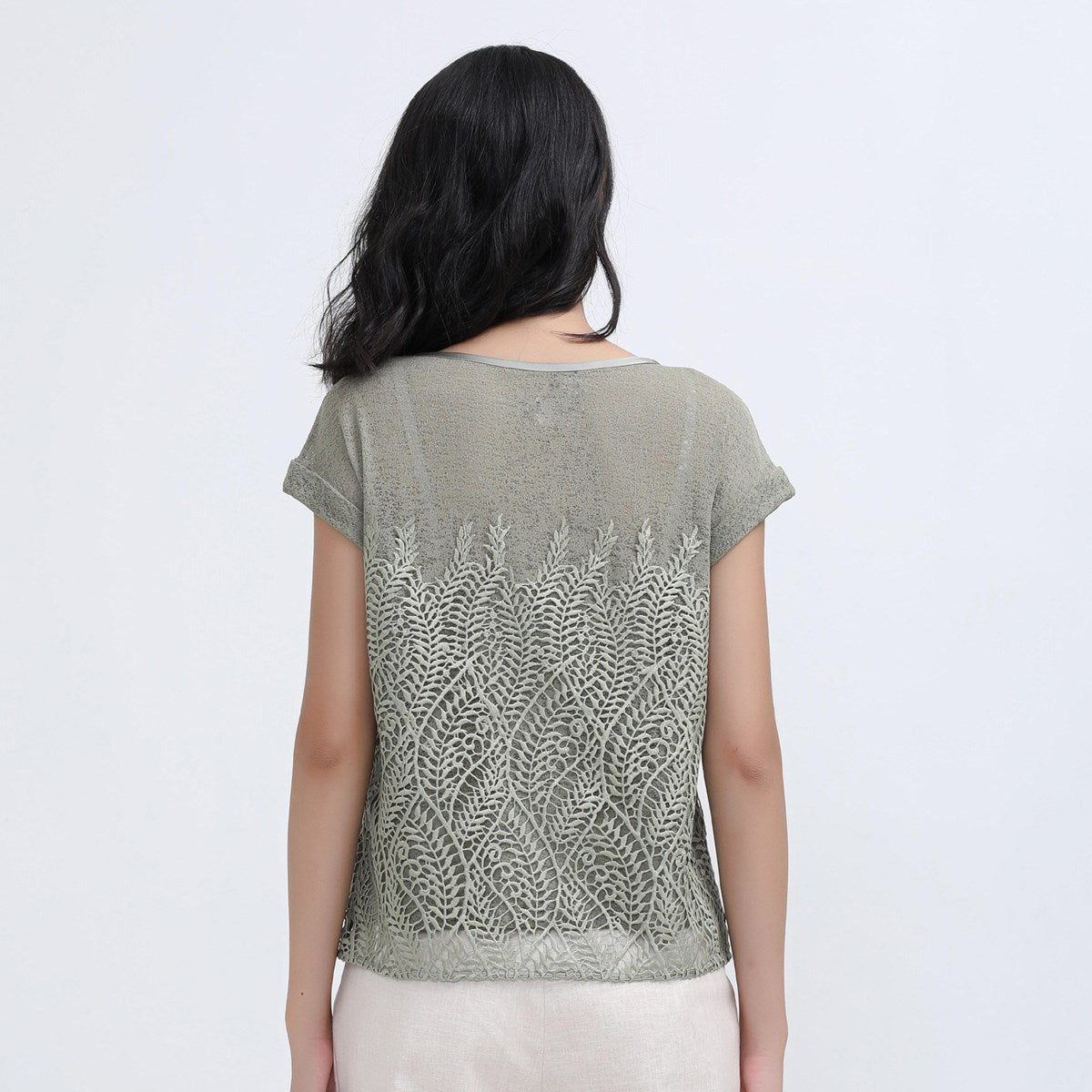 T-shirt à dentelle et tulle