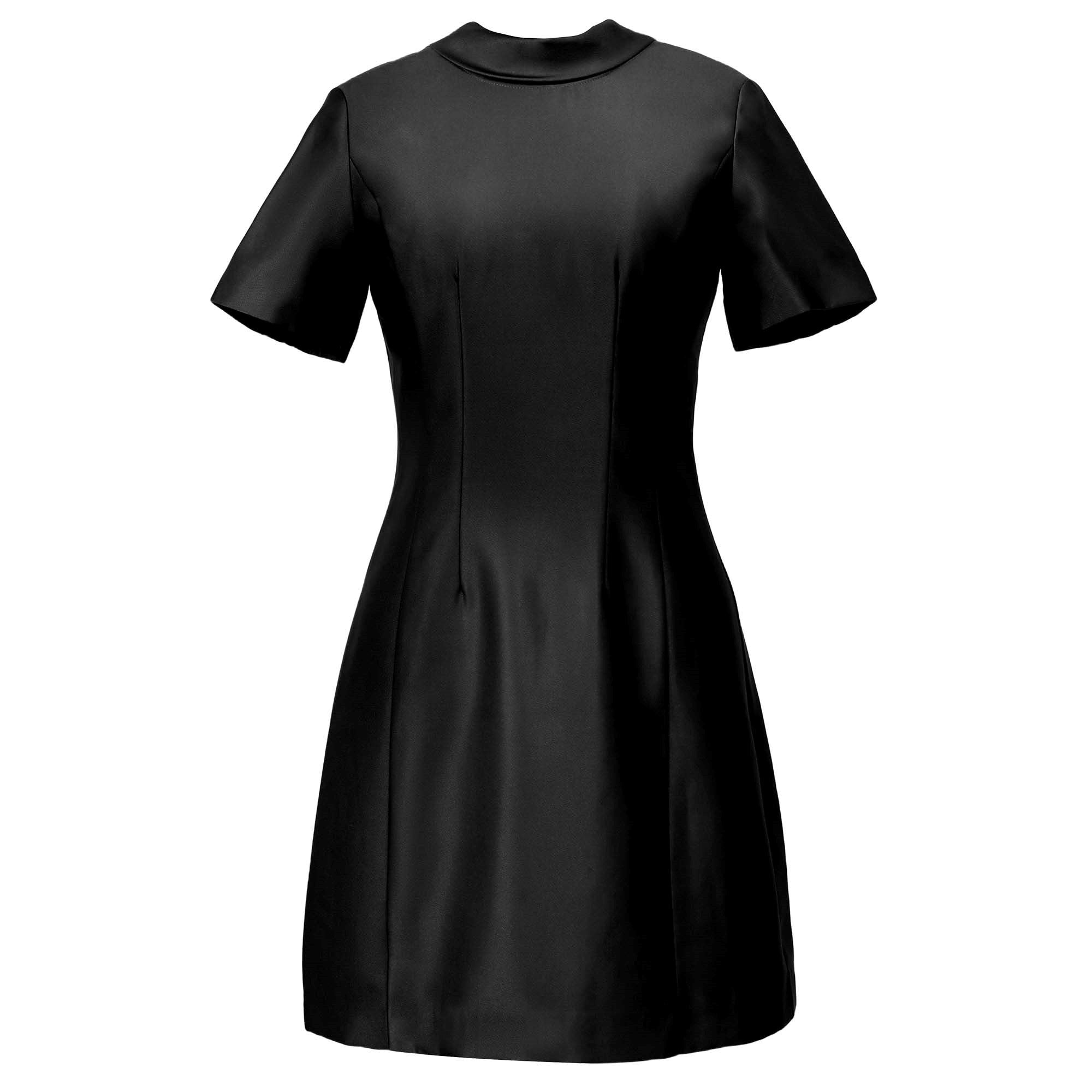 Robe courte en taffetas avec nœud dans le dos