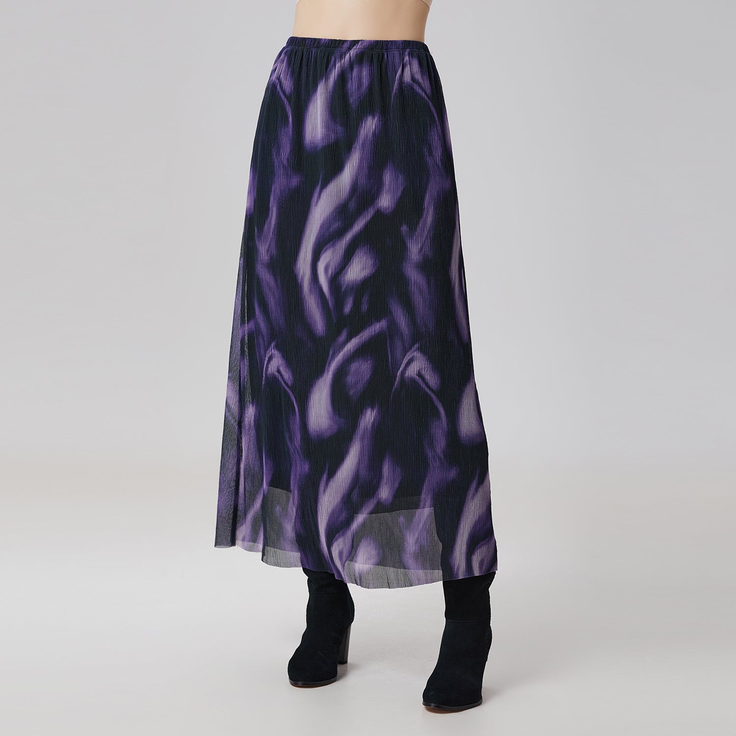 Jupe longue à imprimé abstrait