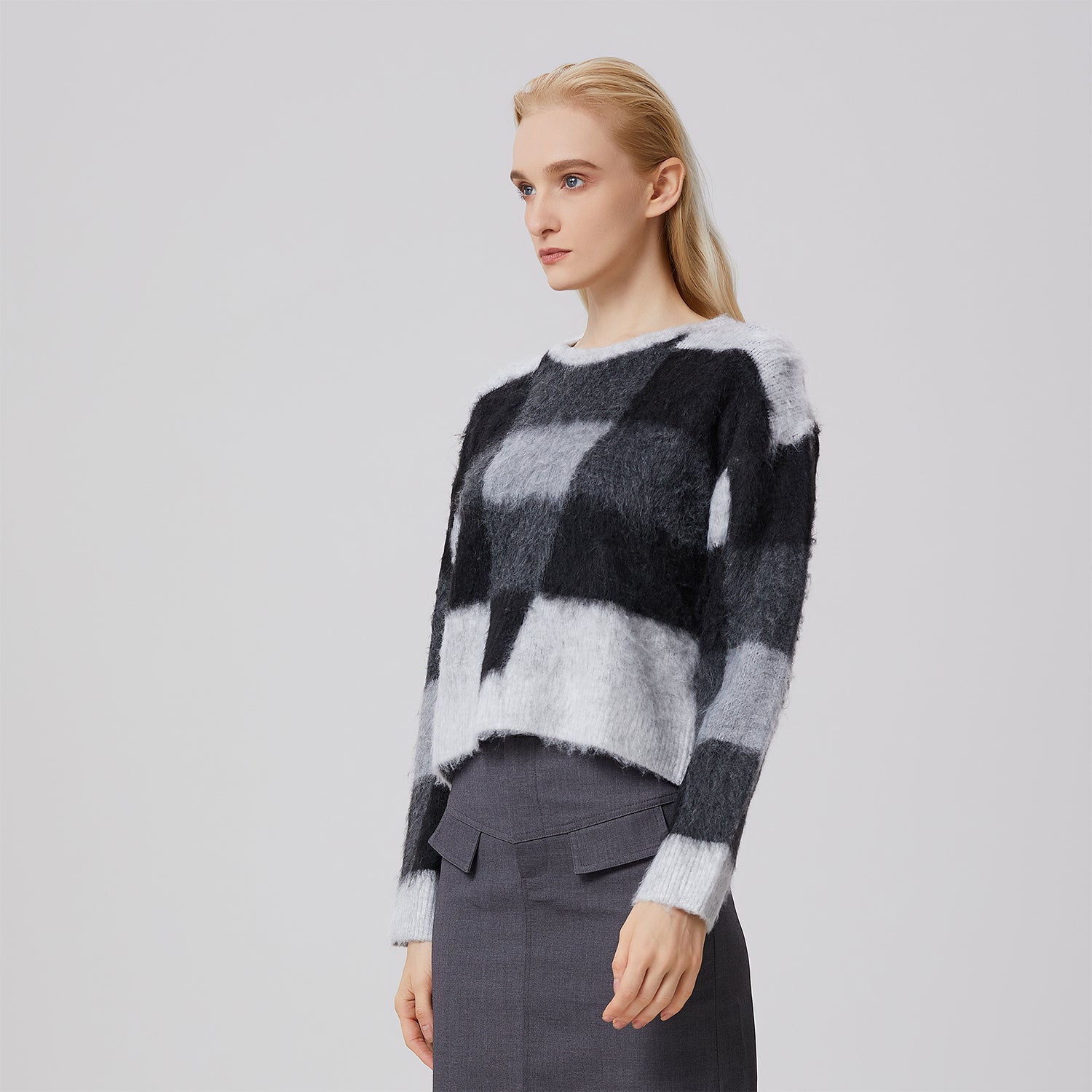 Pull ample à motif géométrique