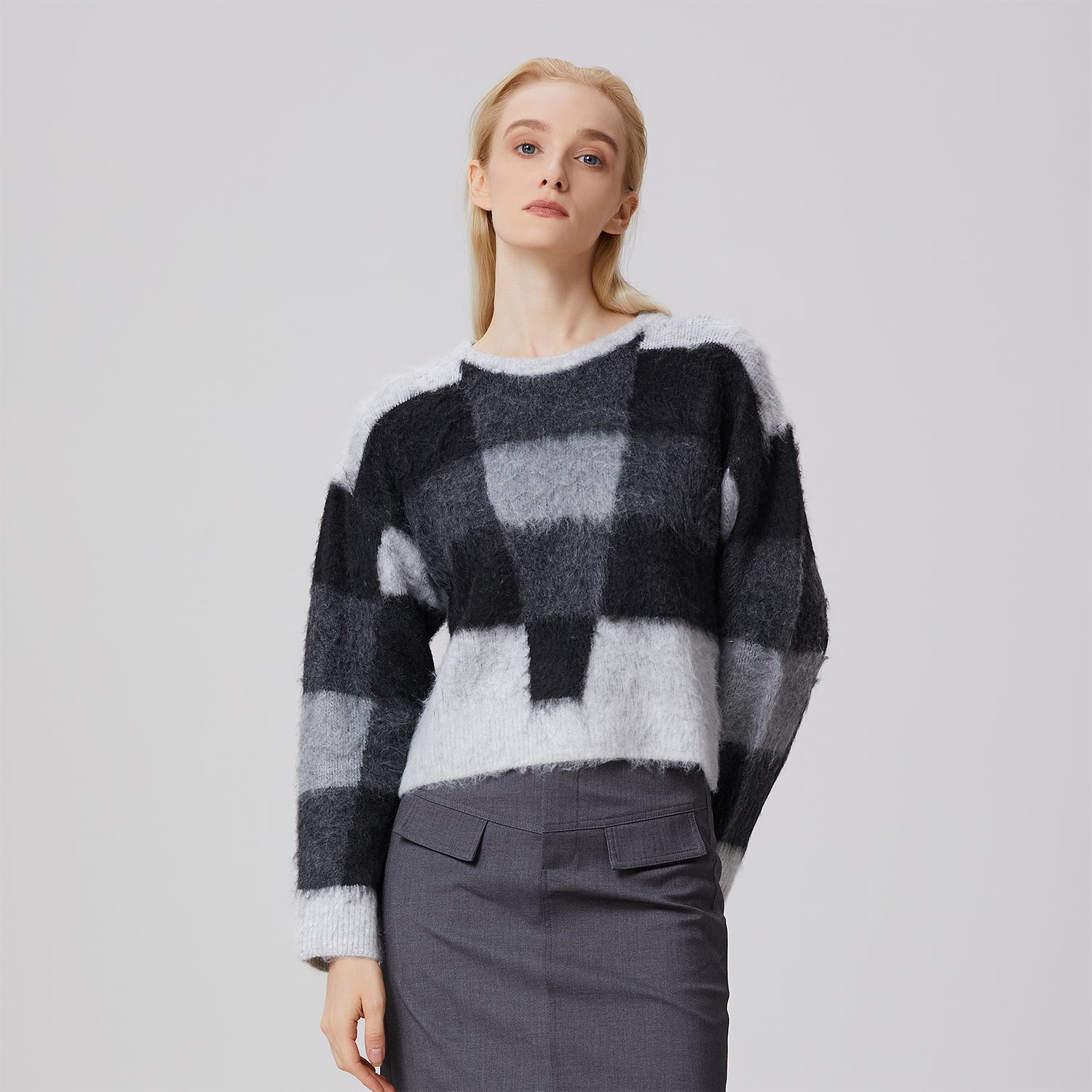 Pull ample à motif géométrique