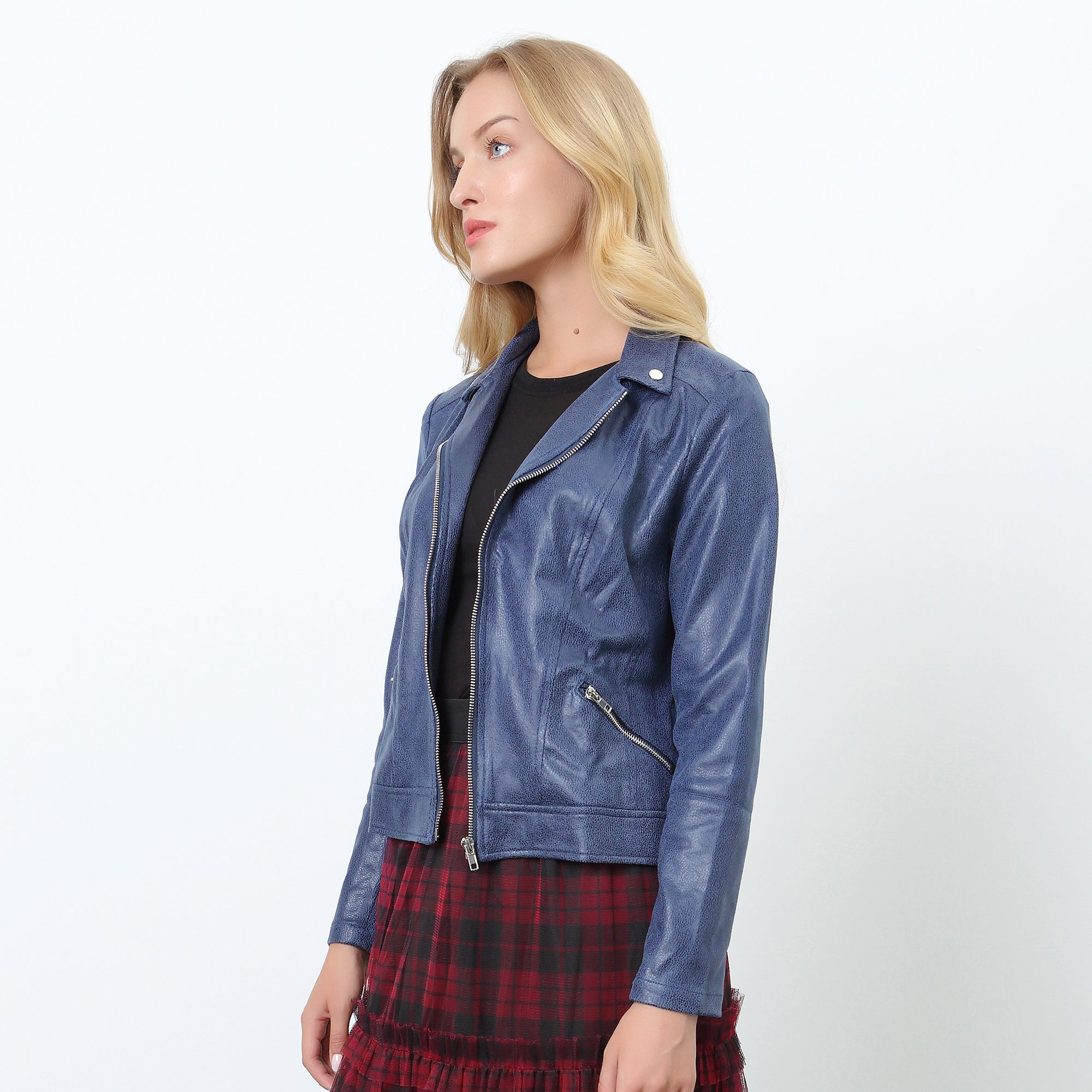 Veste courte style perfecto à zips