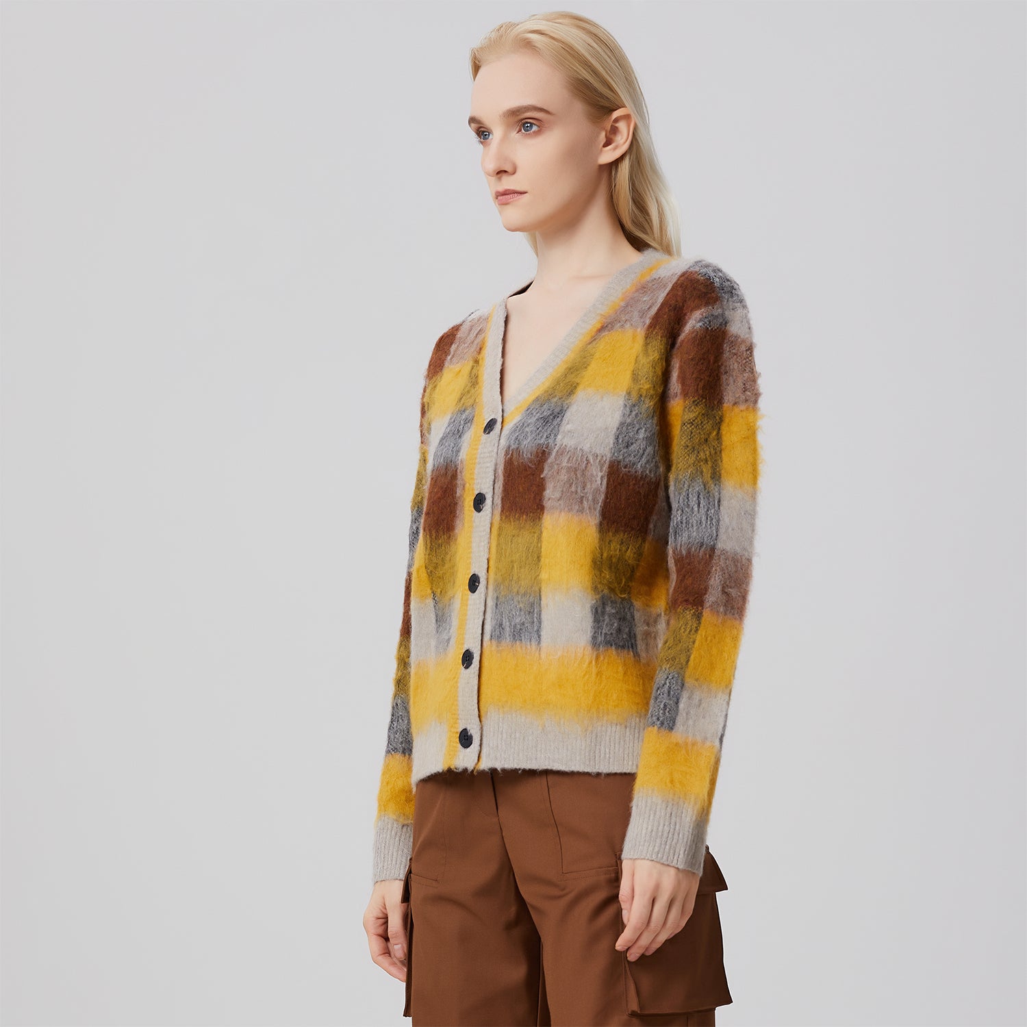 Cardigan à carreaux