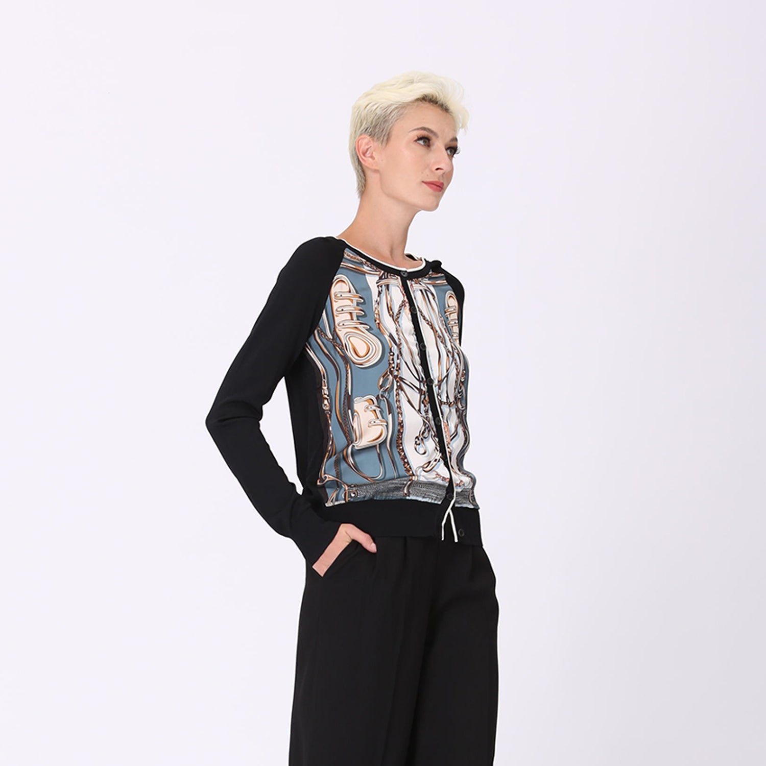 Cardigan à imprimé devant