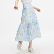 Jupe imprimée midi à panneaux