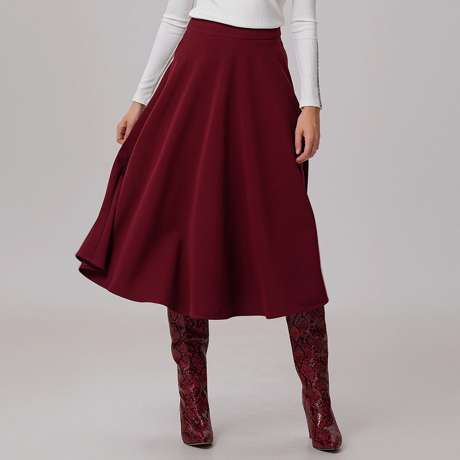 Jupe trés évasée midi