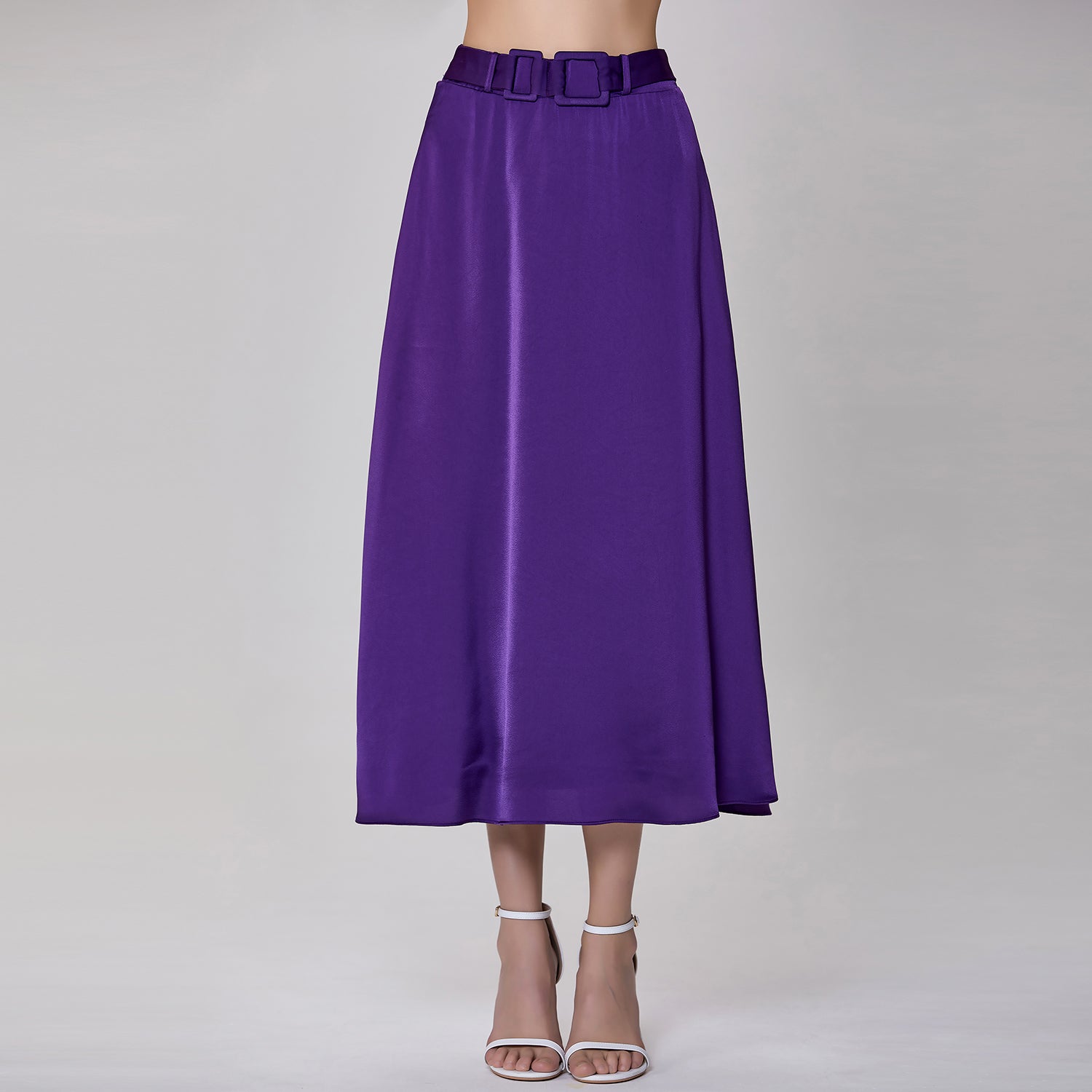 Jupe évasée à large ceinture