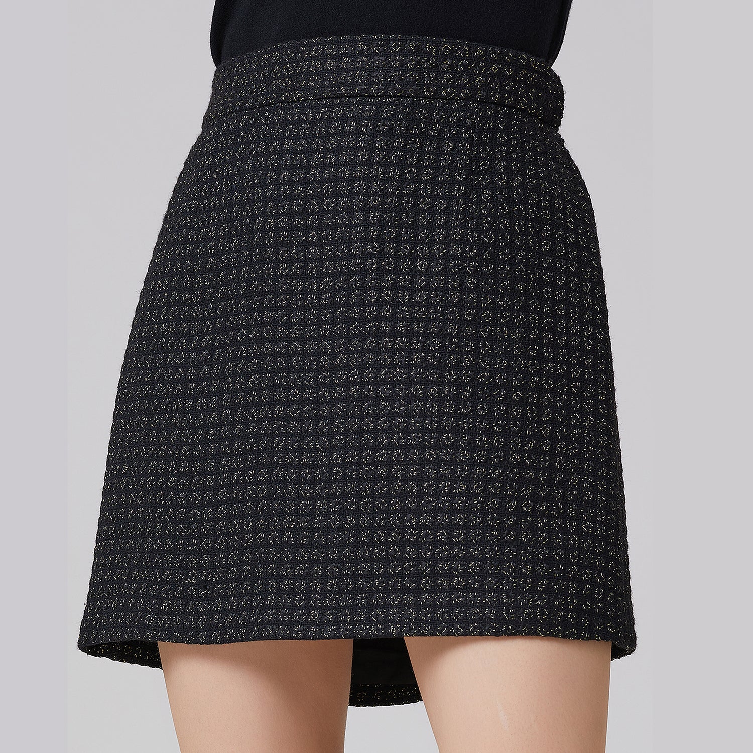 Mini-jupe tweed trapèze