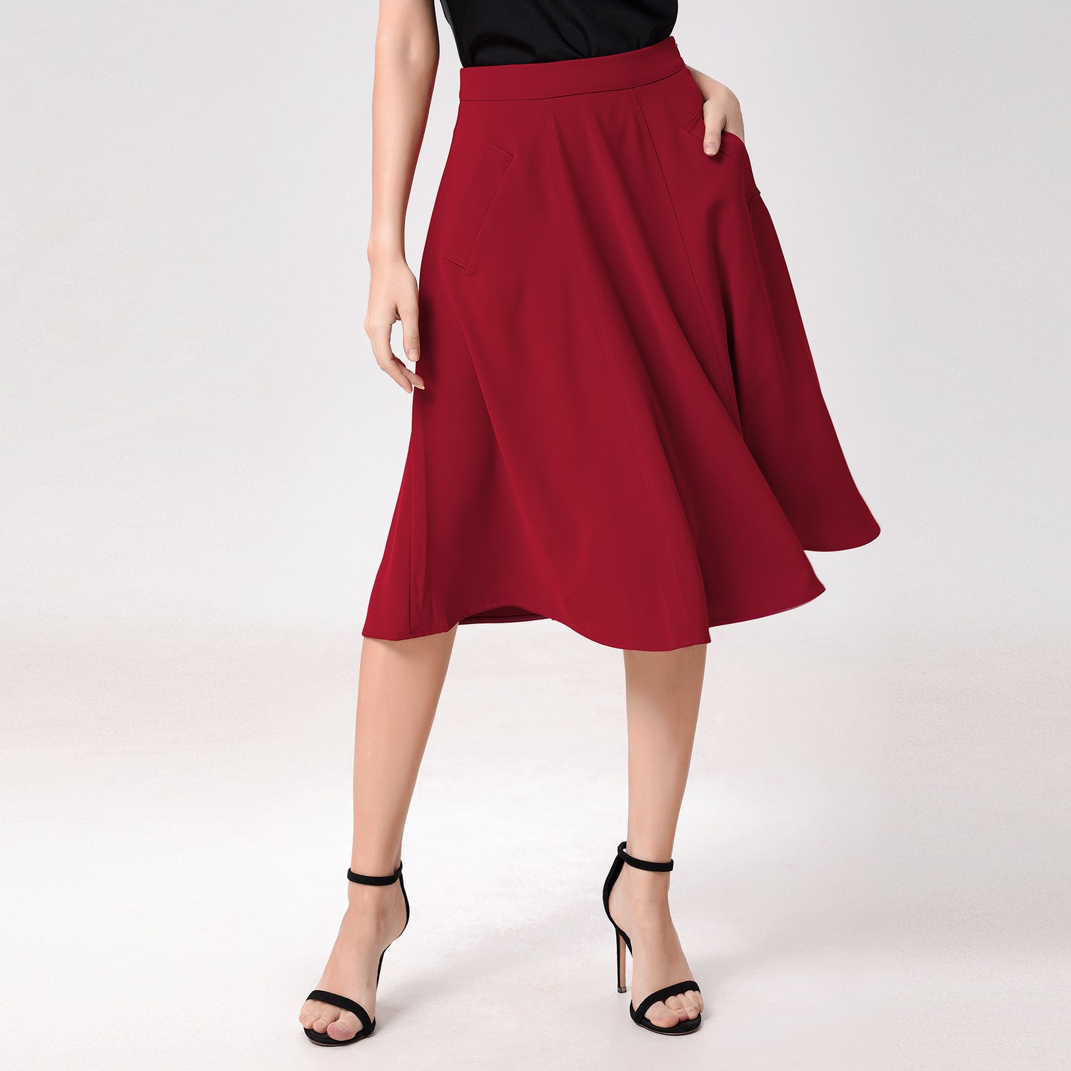 Jupe évasée lisse