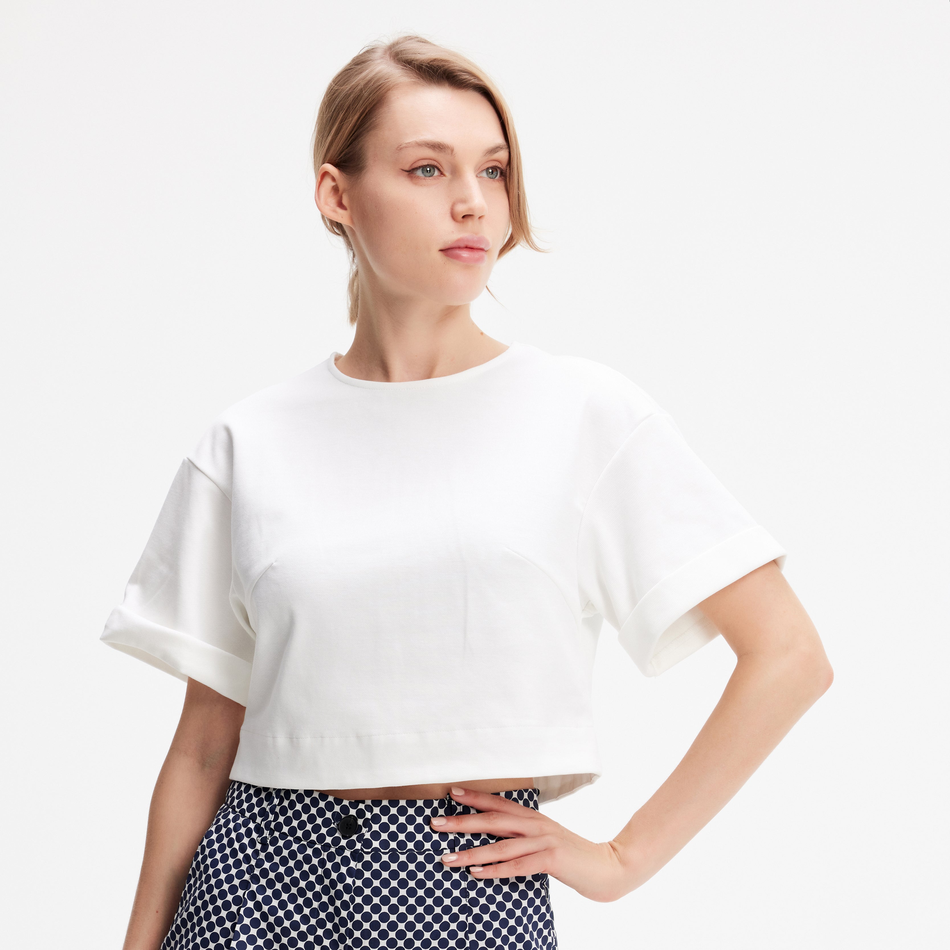 T-shirt coton court minimaliste