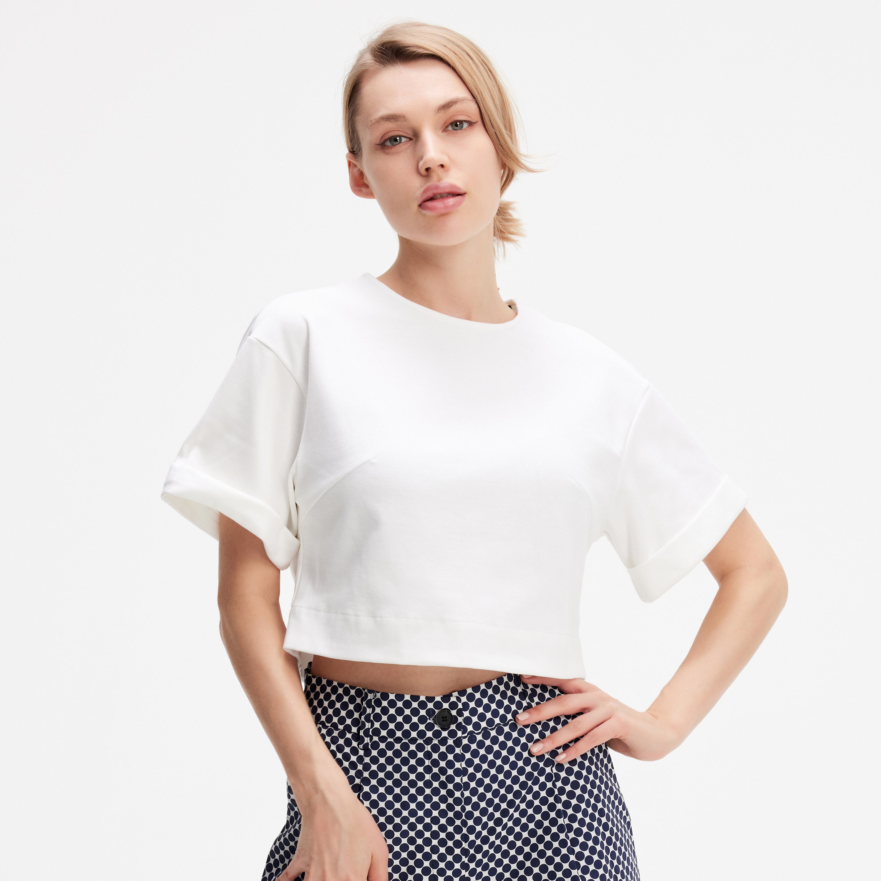 T-shirt coton court minimaliste
