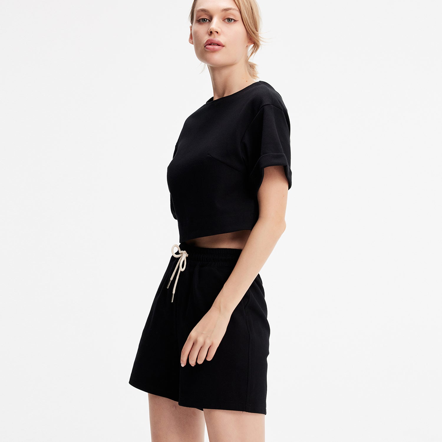 T-shirt coton court minimaliste