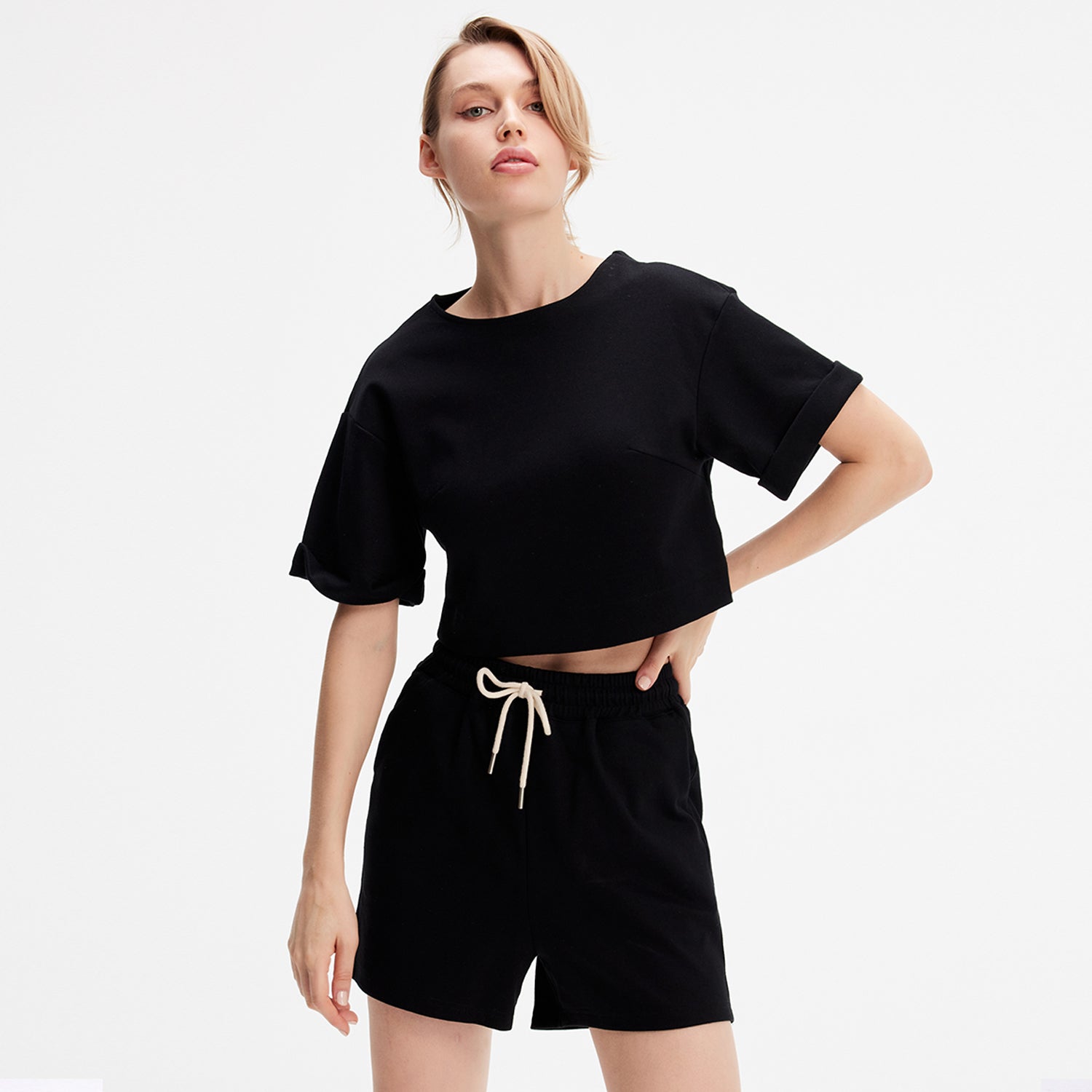 T-shirt coton court minimaliste