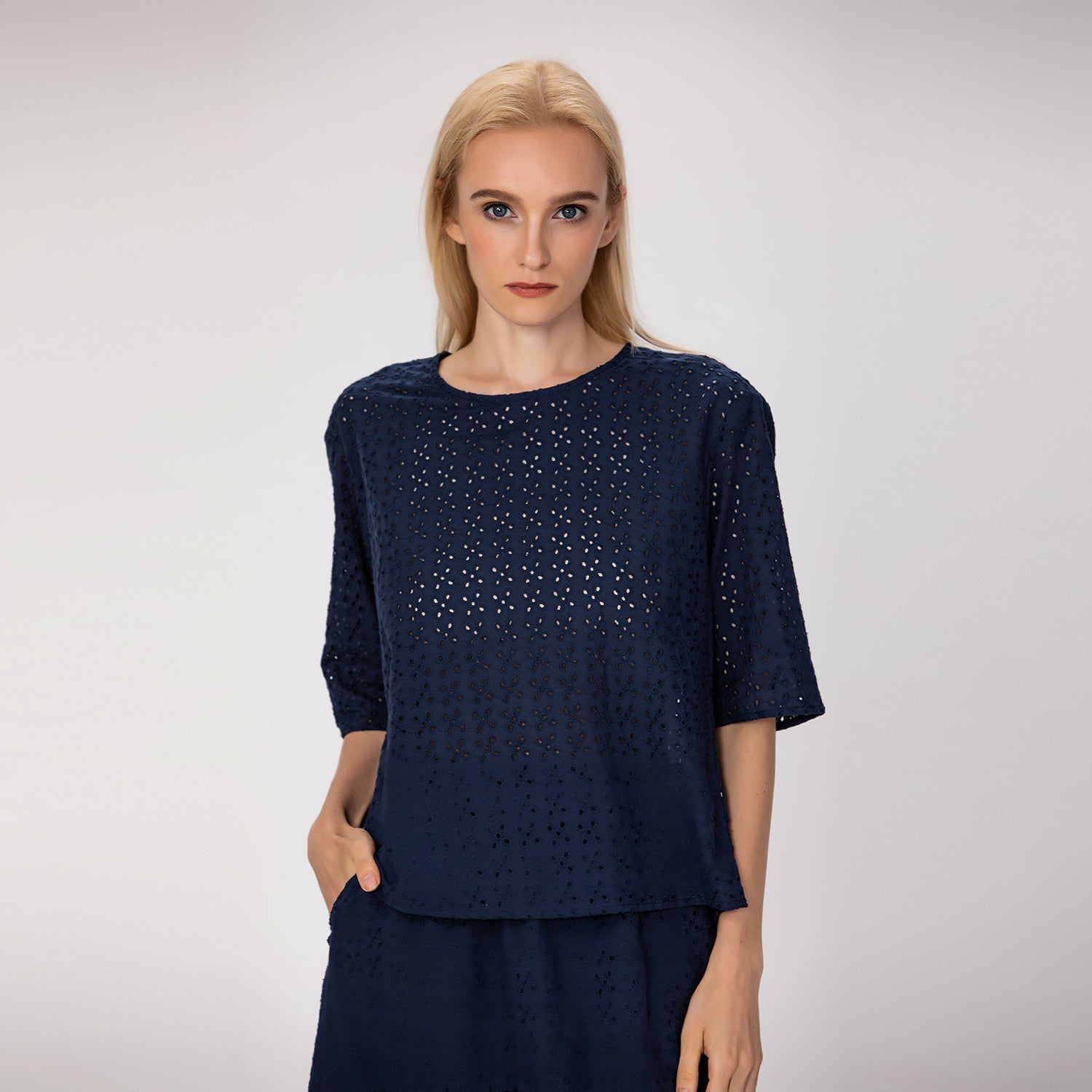 Chemisier ample en dentelle de coton