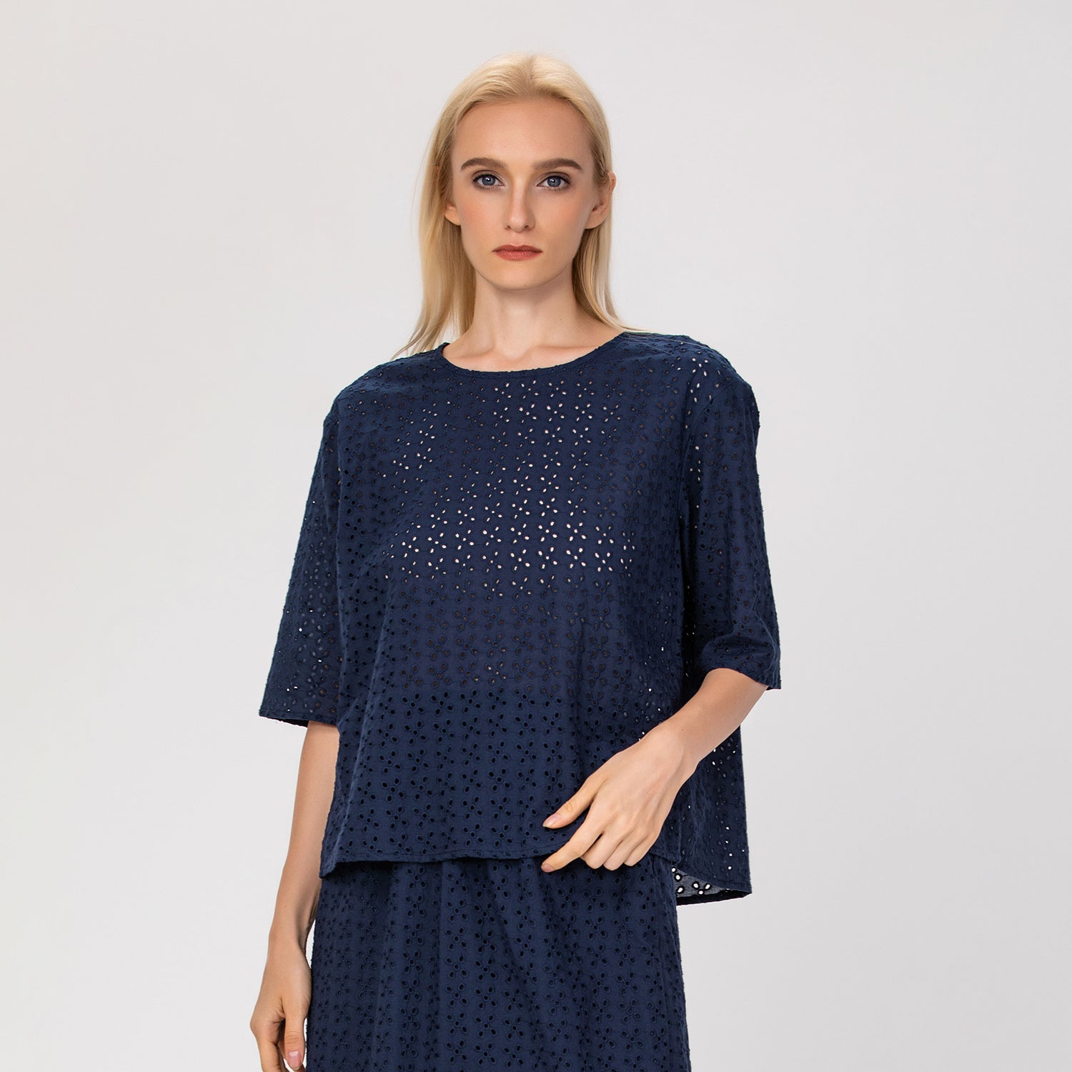 Chemisier ample en dentelle de coton