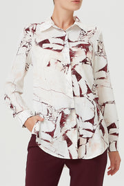 Chemise droite à imprimé effet marbre