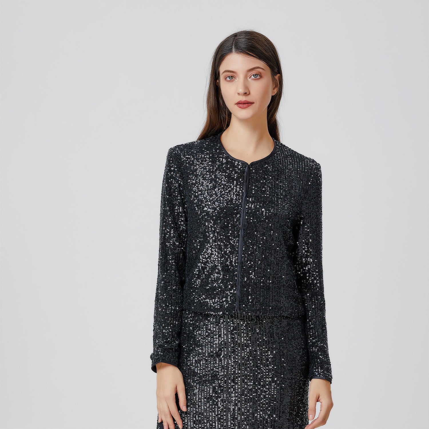 Veste à strass et col rond