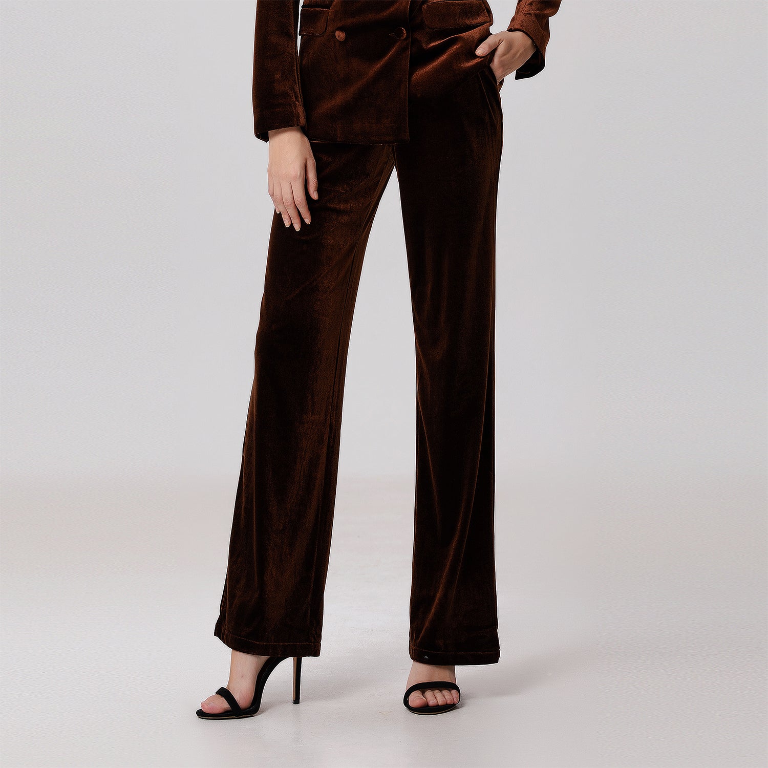 Pantalon droit en velours