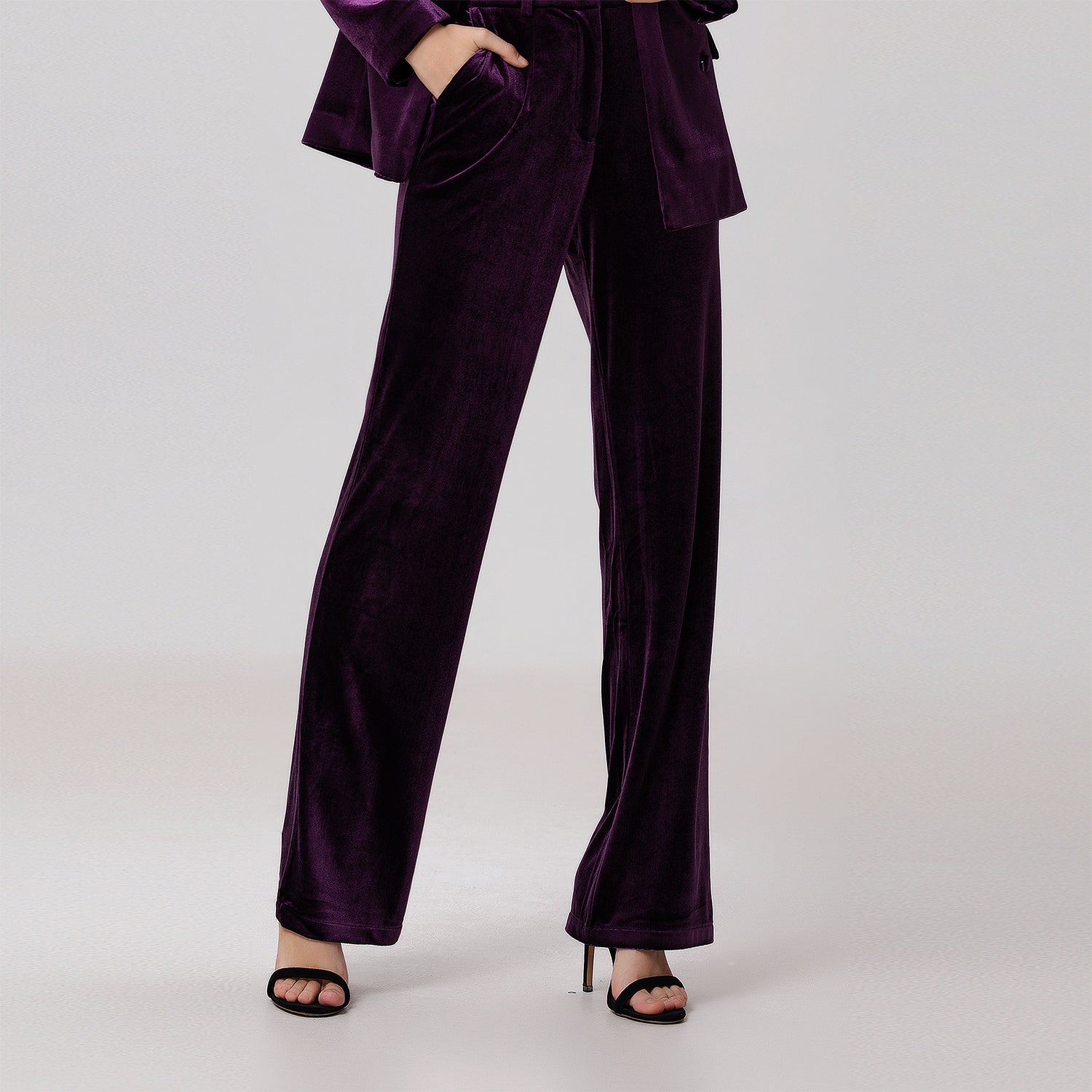 Pantalon droit en velours