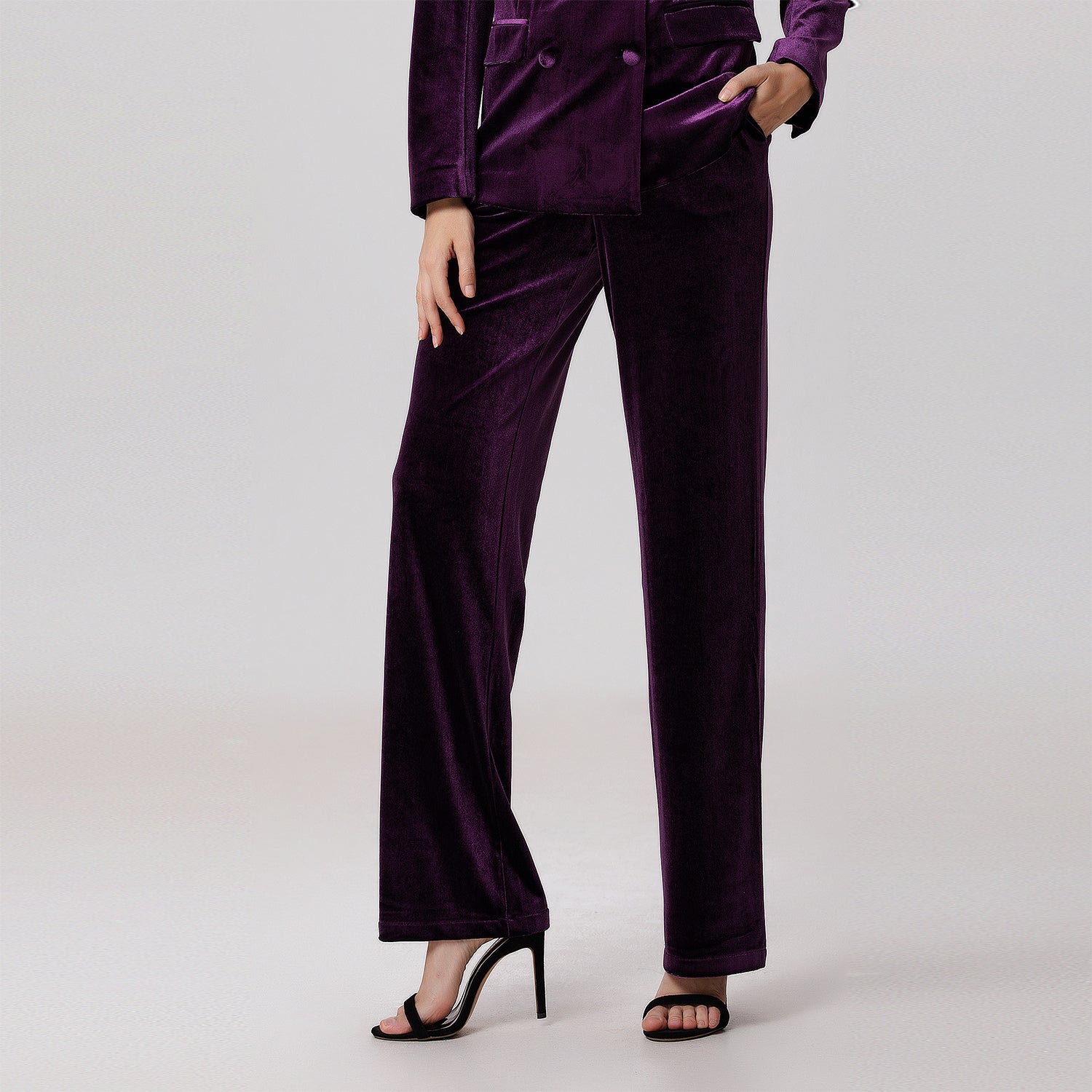 Pantalon droit en velours