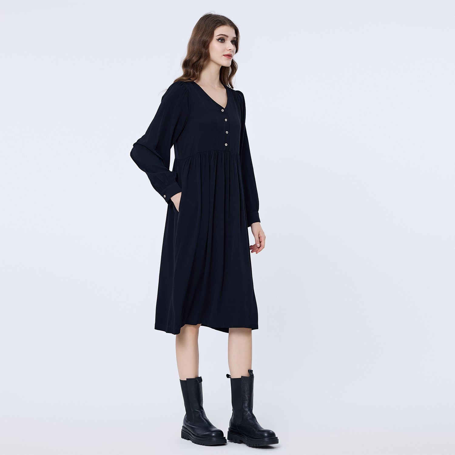 Robe-chemise ample de style rétro