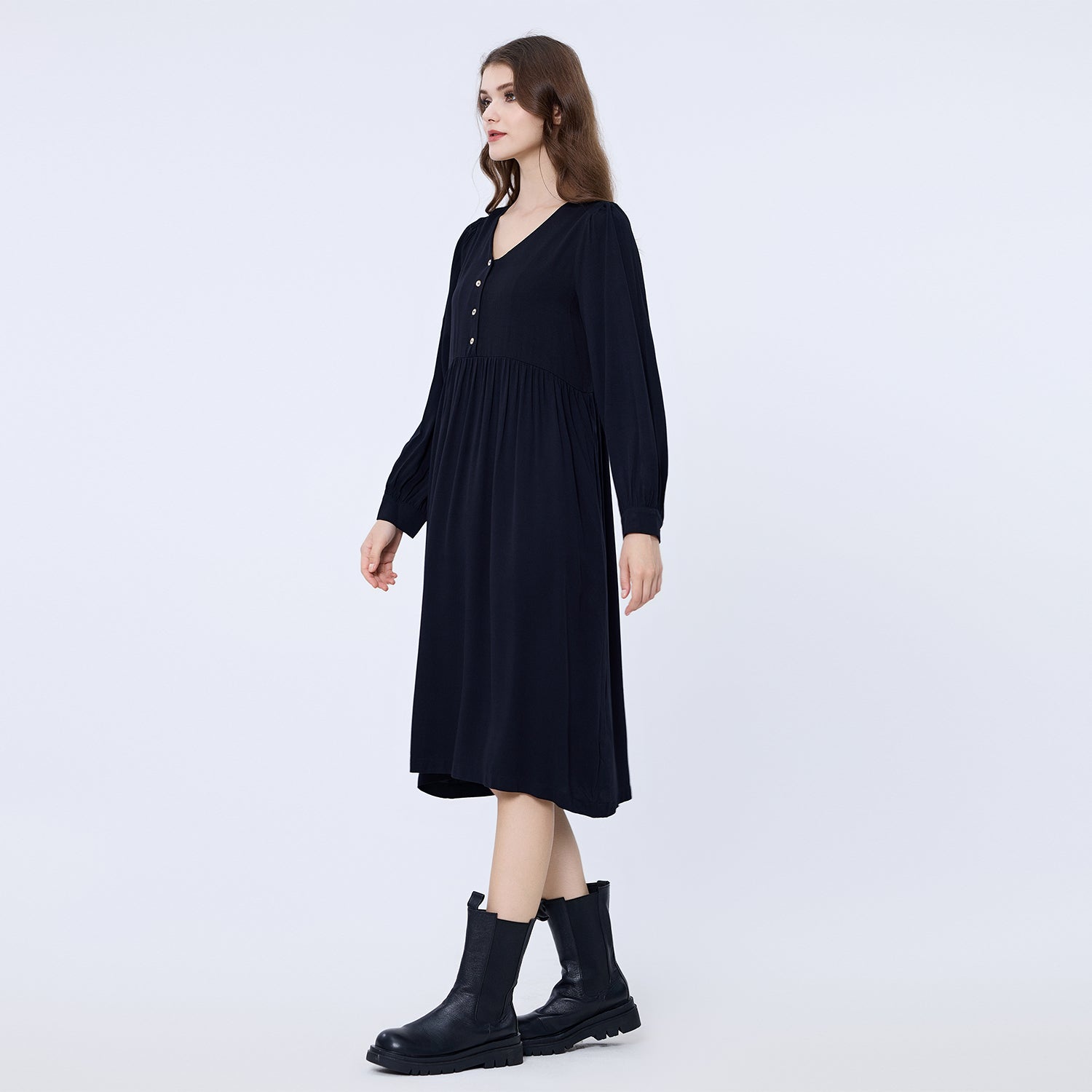 Robe-chemise ample de style rétro