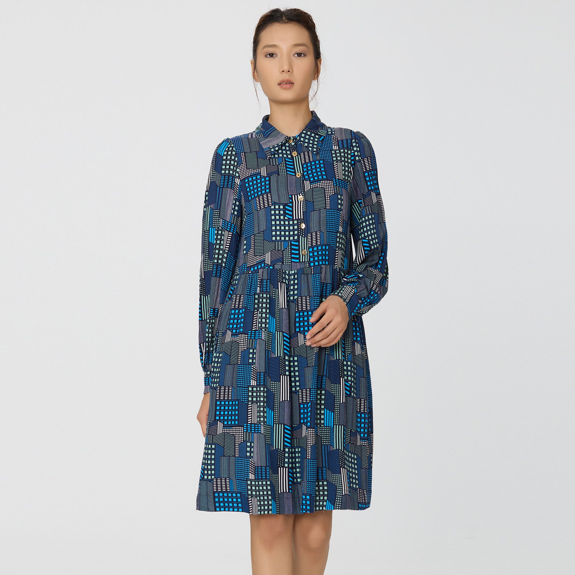 Robe chemise à imprimé graphique