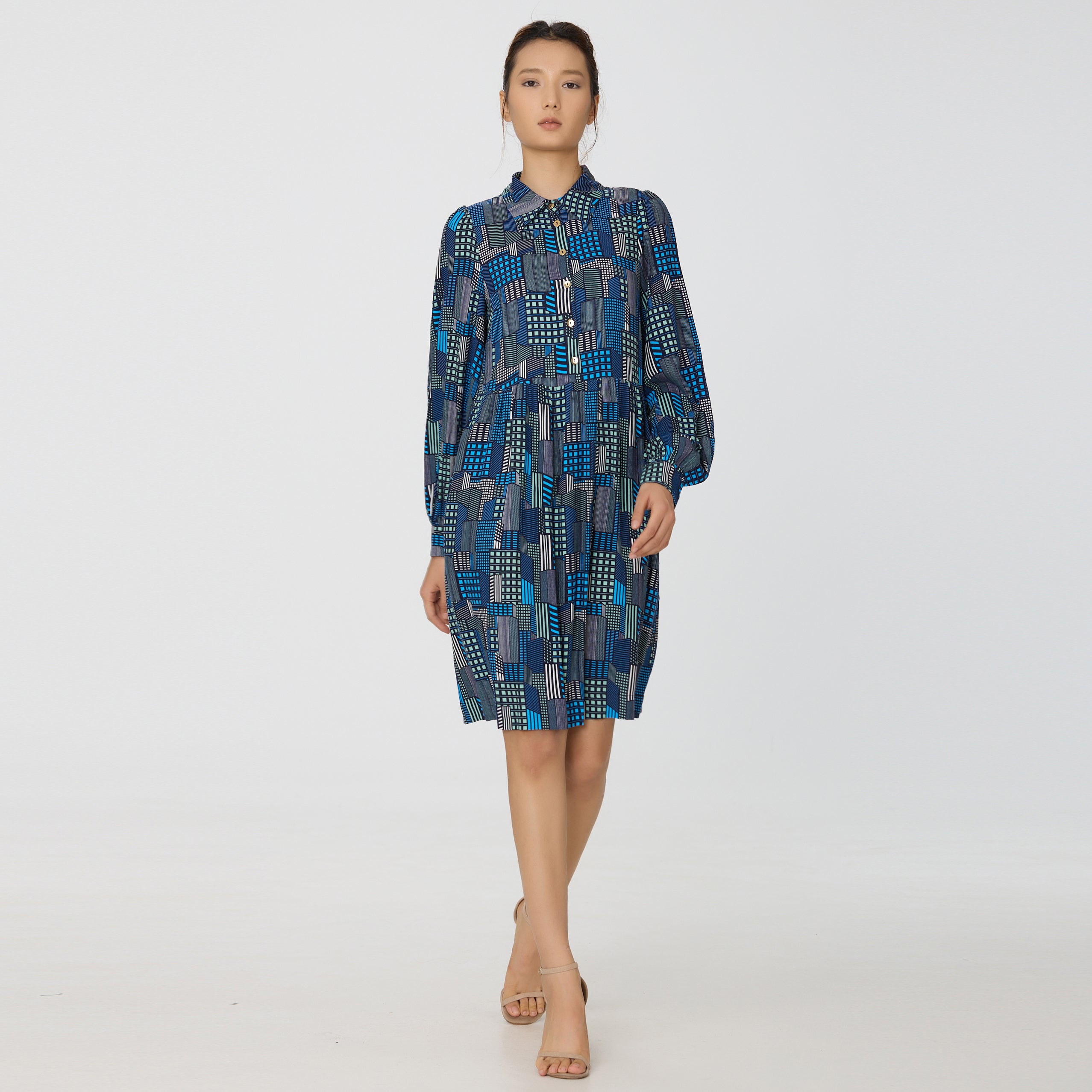 Robe chemise à imprimé graphique