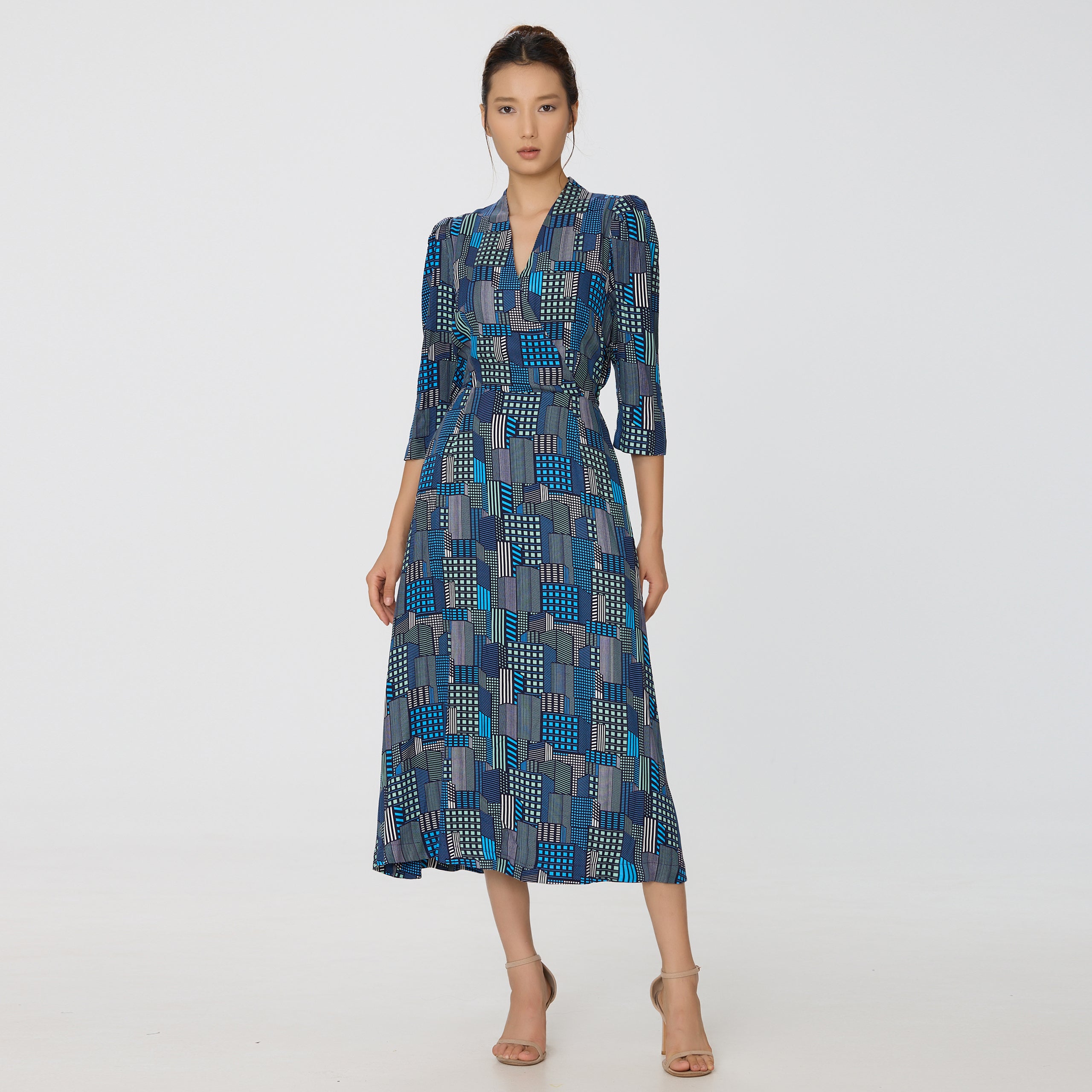 Robe midi à imprimé graphique