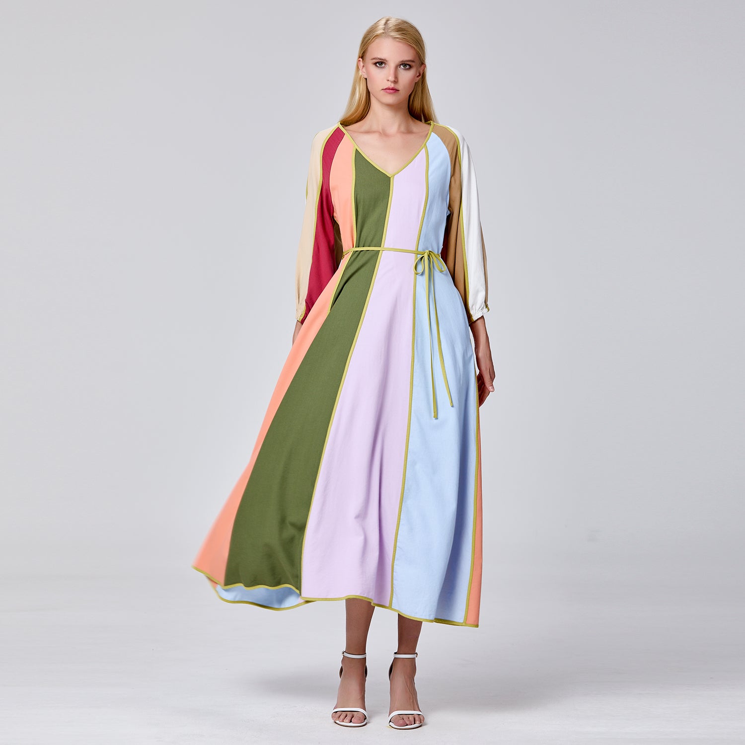 Robe maxi à panneaux colorés