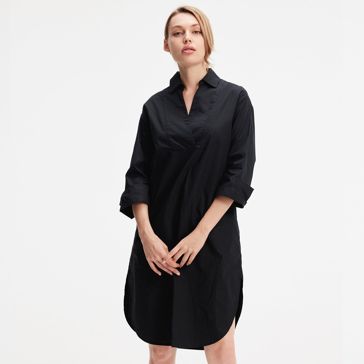 Robe chemise minimaliste en coton