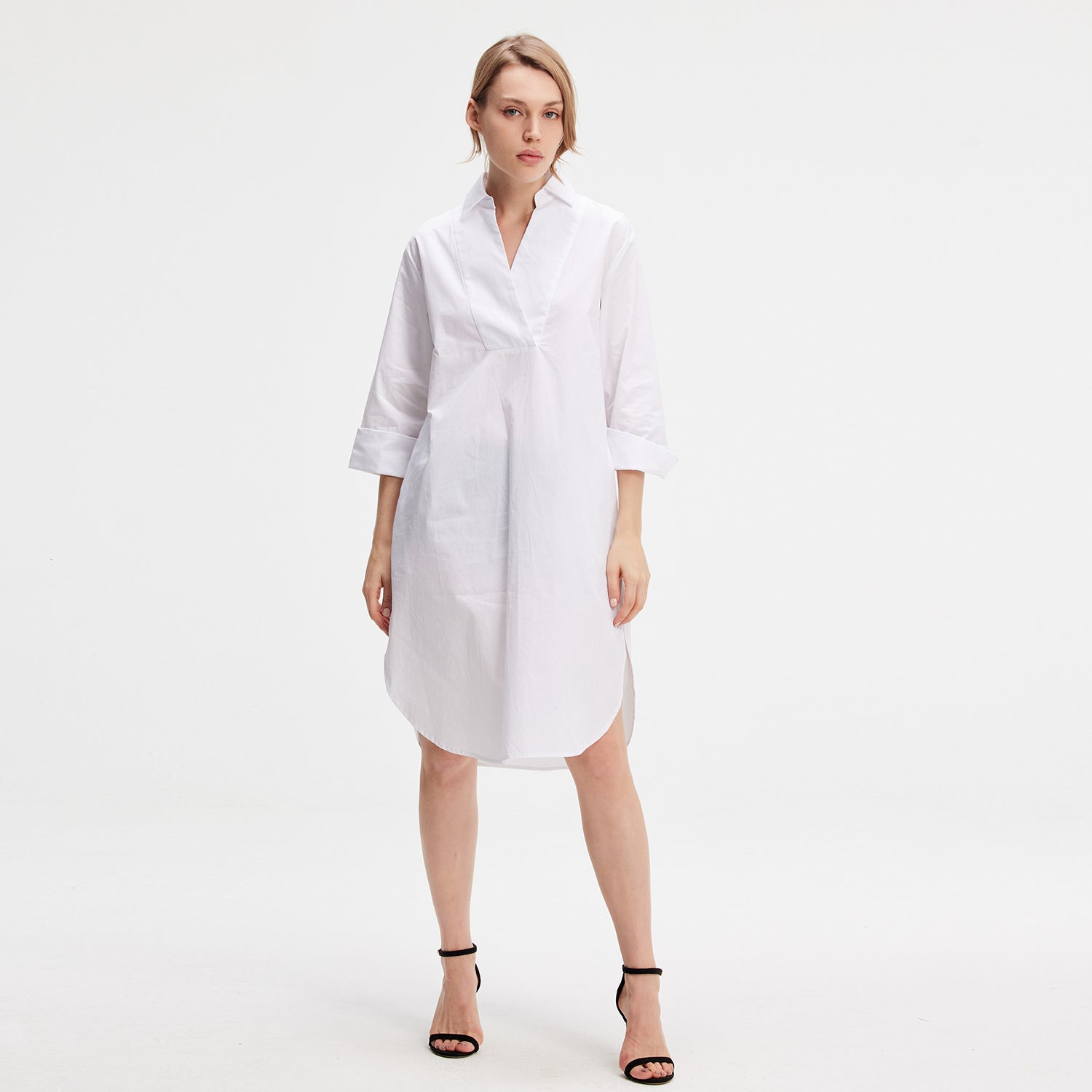 Robe chemise minimaliste en coton