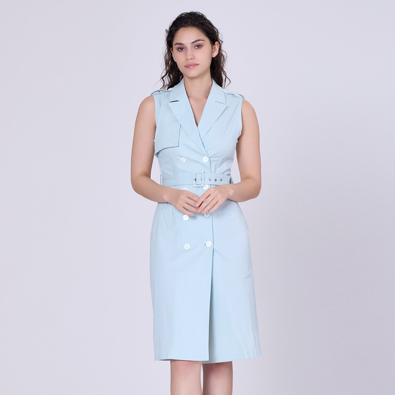 Robe tailleur à double boutonnage