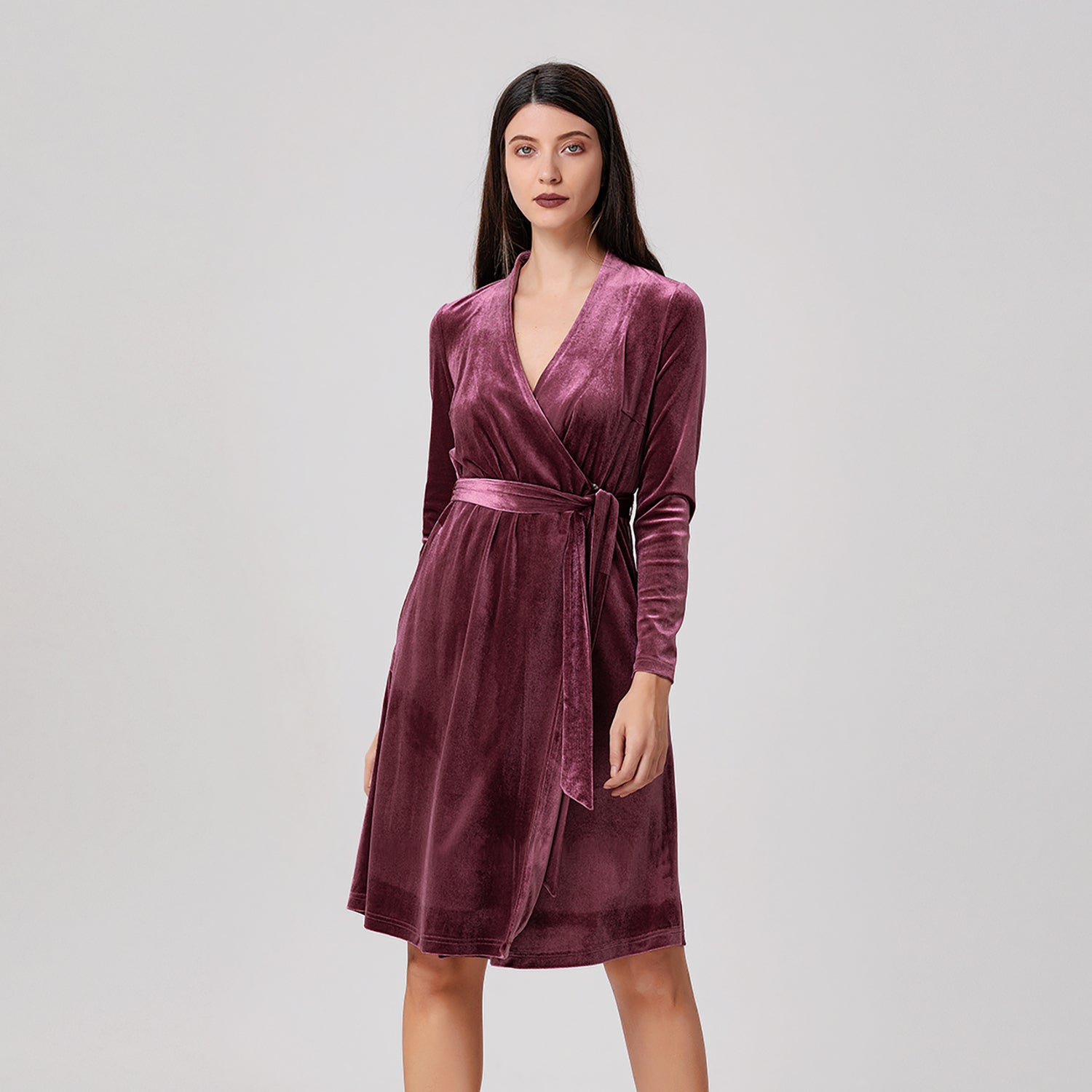 Robe portefeuille en velours