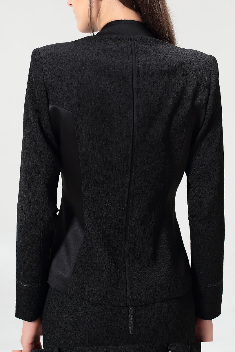 Veste structurée bi-matières avec zips