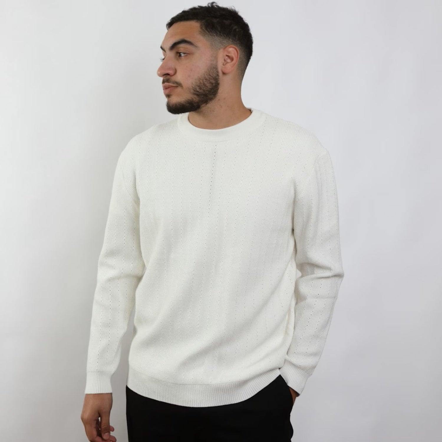 Pull Blanc Texturé en Maille - Smart & Joy