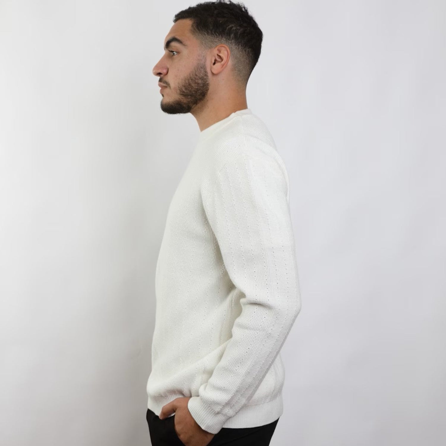 Pull Blanc Texturé en Maille - Smart & Joy