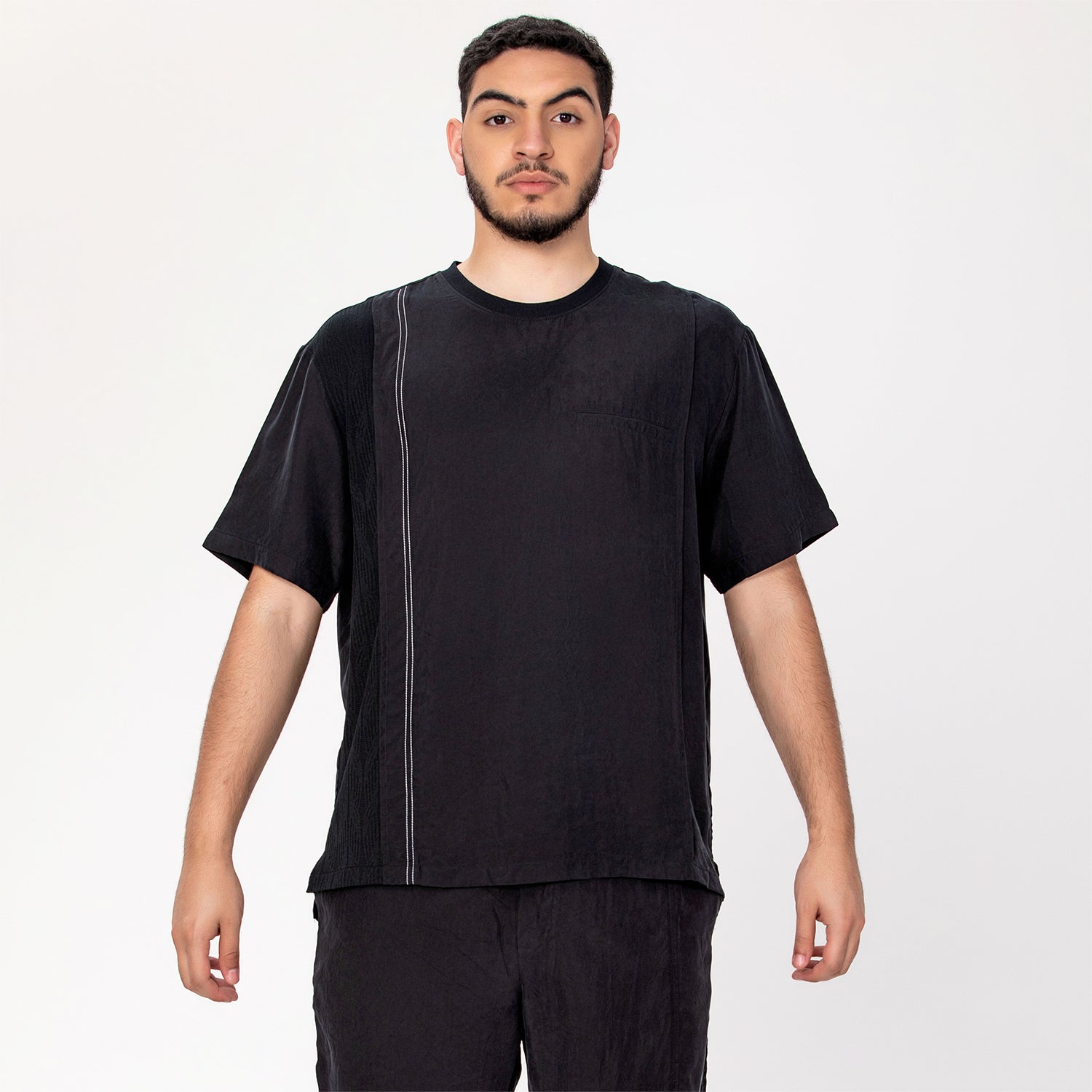 T-shirt à bordure latérale et poche plaquée - Smart & Joy