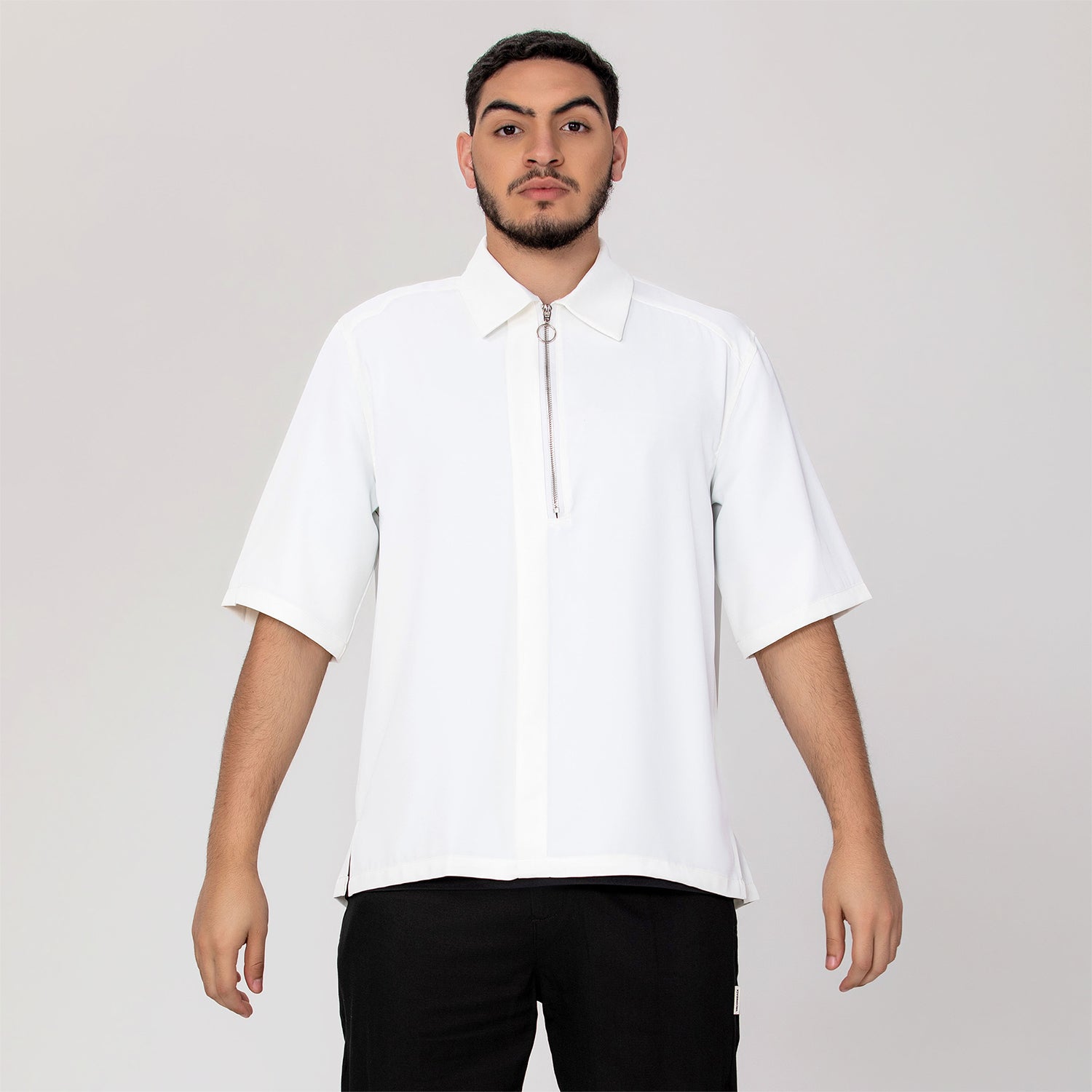 T-shirt col à zippé