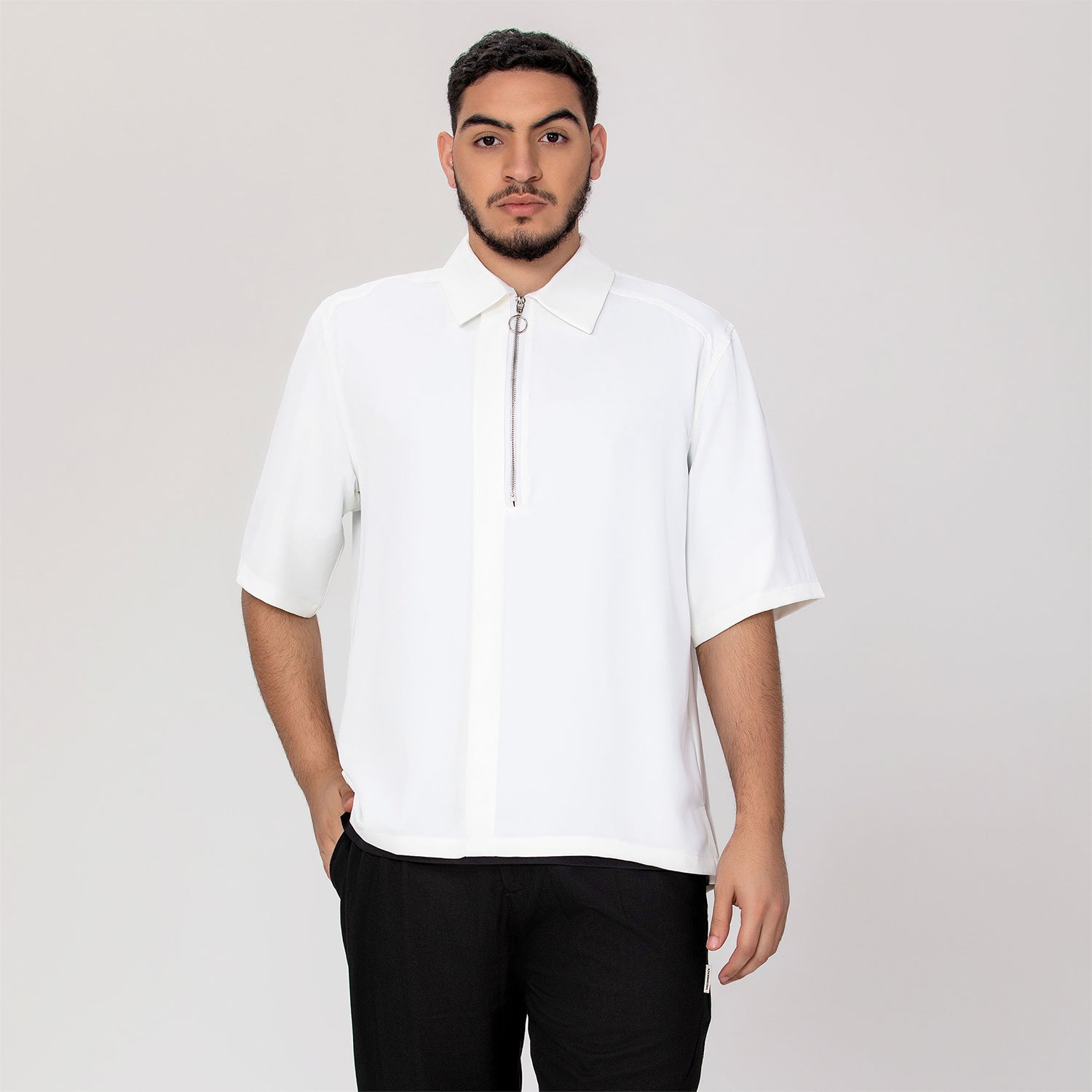 T-shirt col à zippé